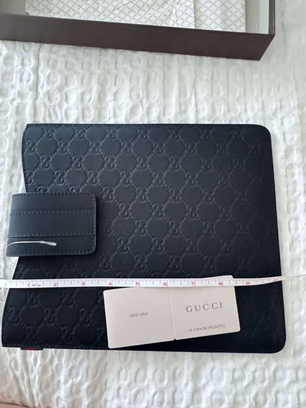 Gucci Black Embossed I pad case New in box